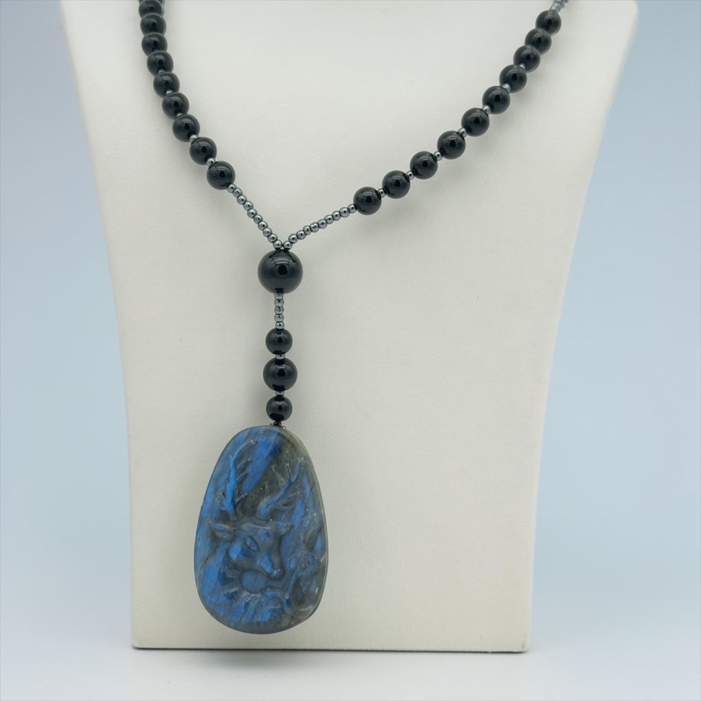 Labradorite Deer Crystal Healing Pendant Necklace