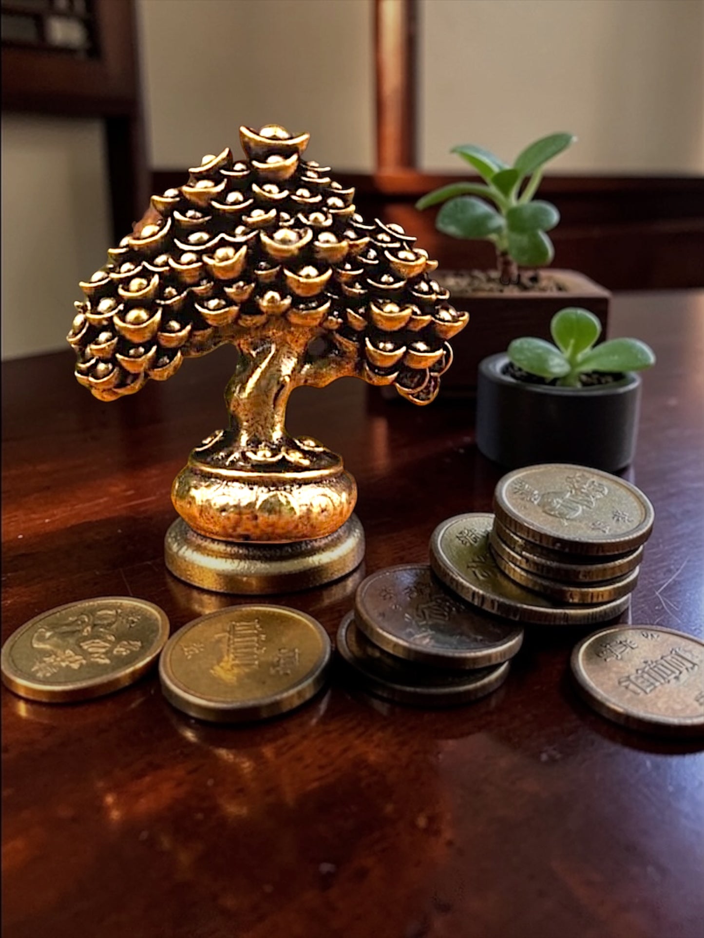 Brass Mini Money Tree Collectible Figurine