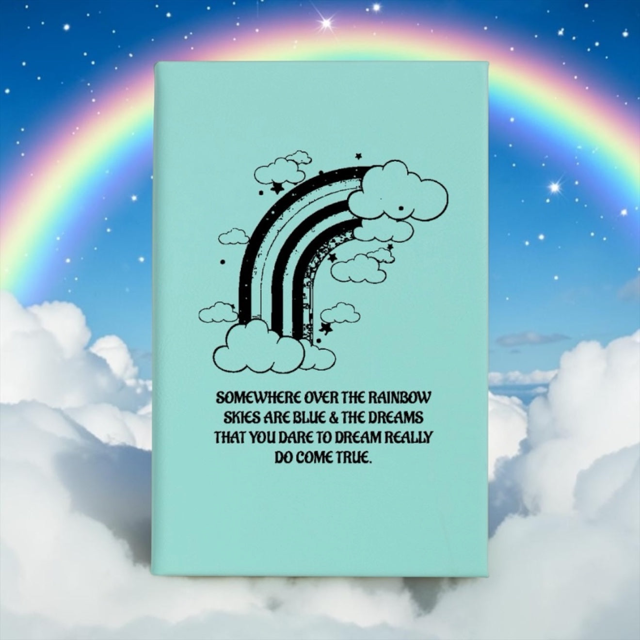 Faux Leather Lined Journal: Somewhere Over The Rainbow