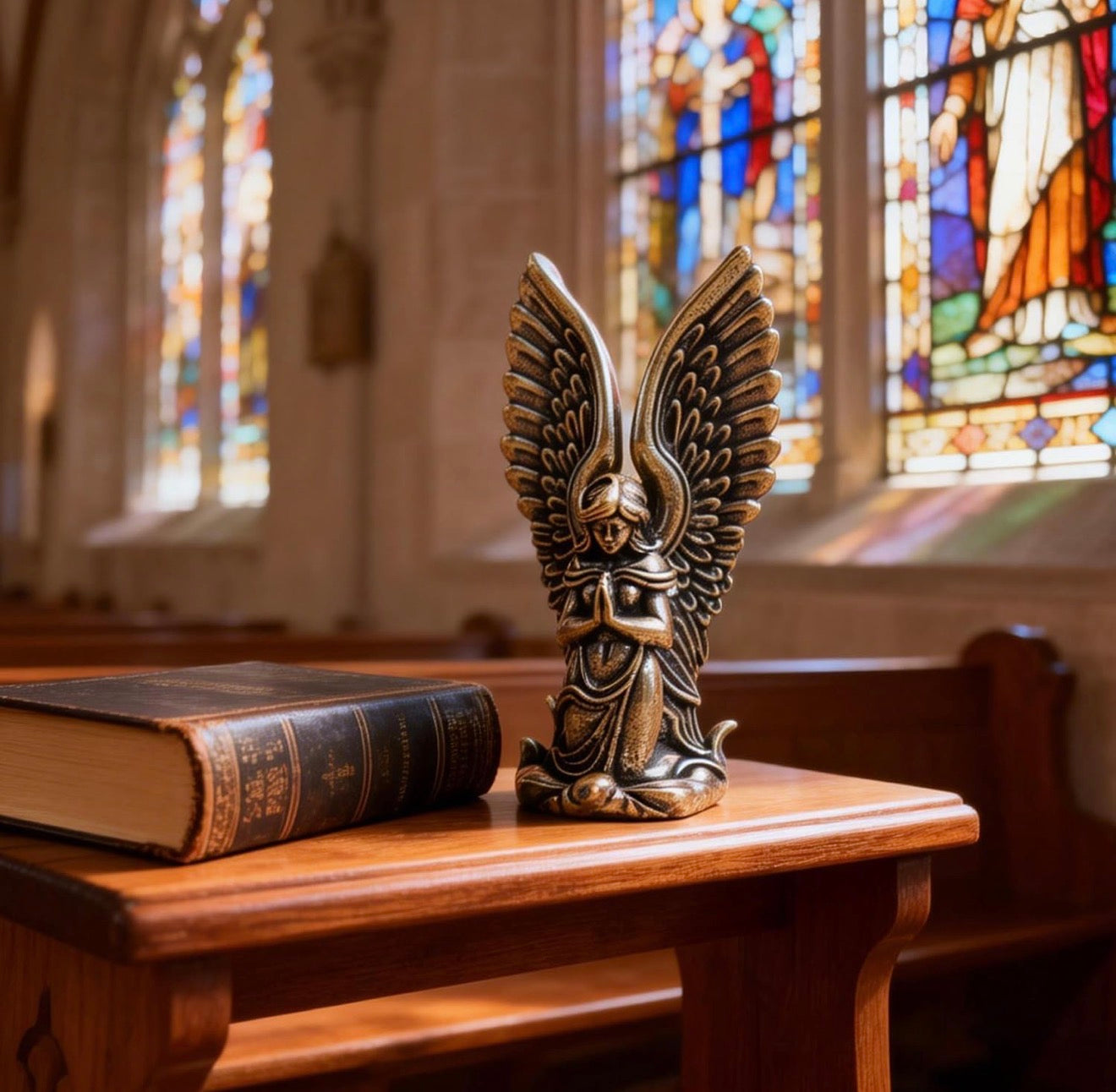 Brass Mini Kneeling Angel Collectible Figurine