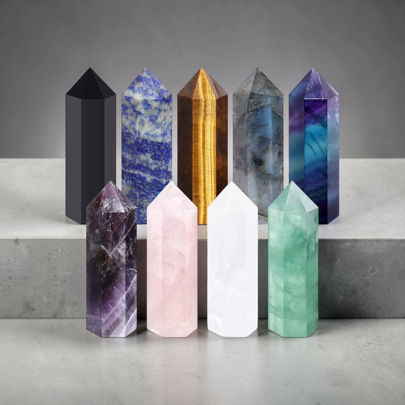 Crystal Pillar Towers 2-2.5 inches (3-Pack)