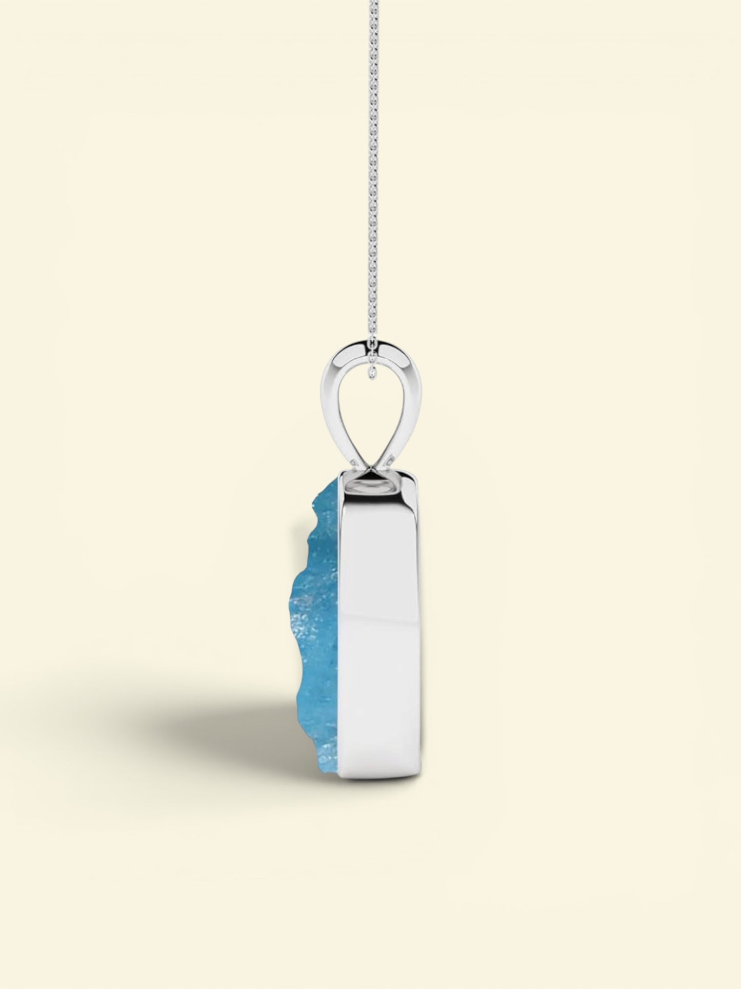 Sterling Silver Natural Neon Apatite Raw Gemstones Pendant Necklace