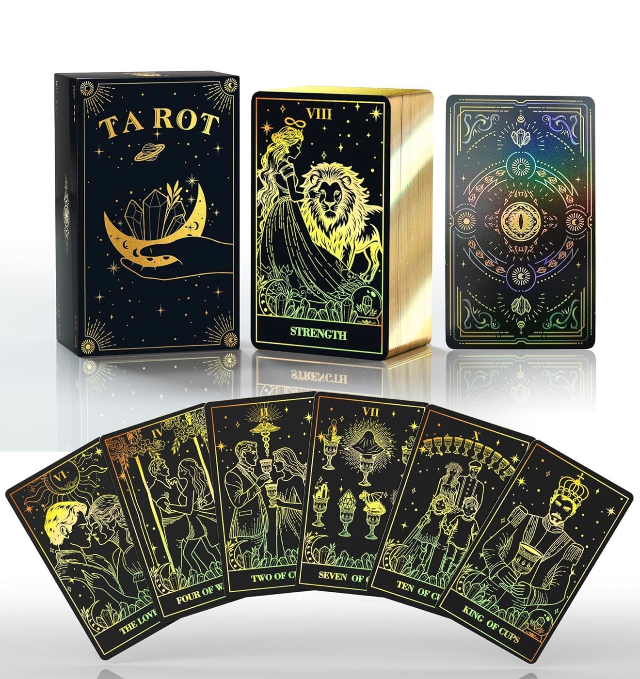 Wooden Sun & Moom Tarot Card Box Plus 78-Tarot Cards Set