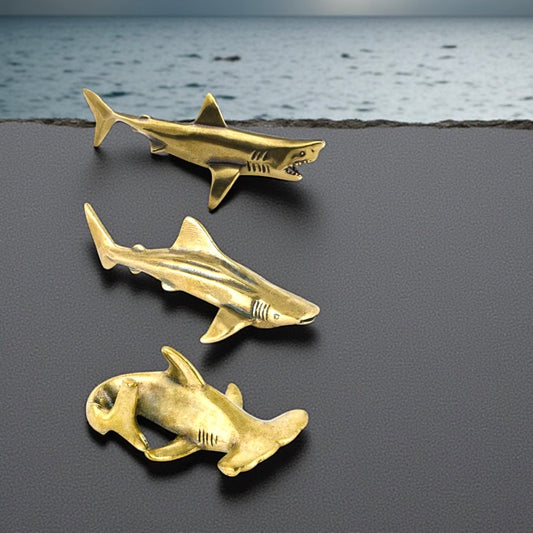 Brass Mini Shark Collectible Figurine