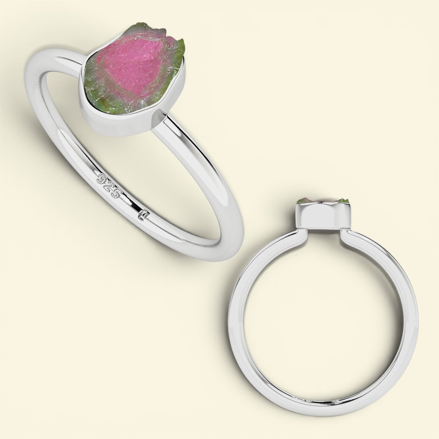 Natural Raw Gemstone Stackable Ring