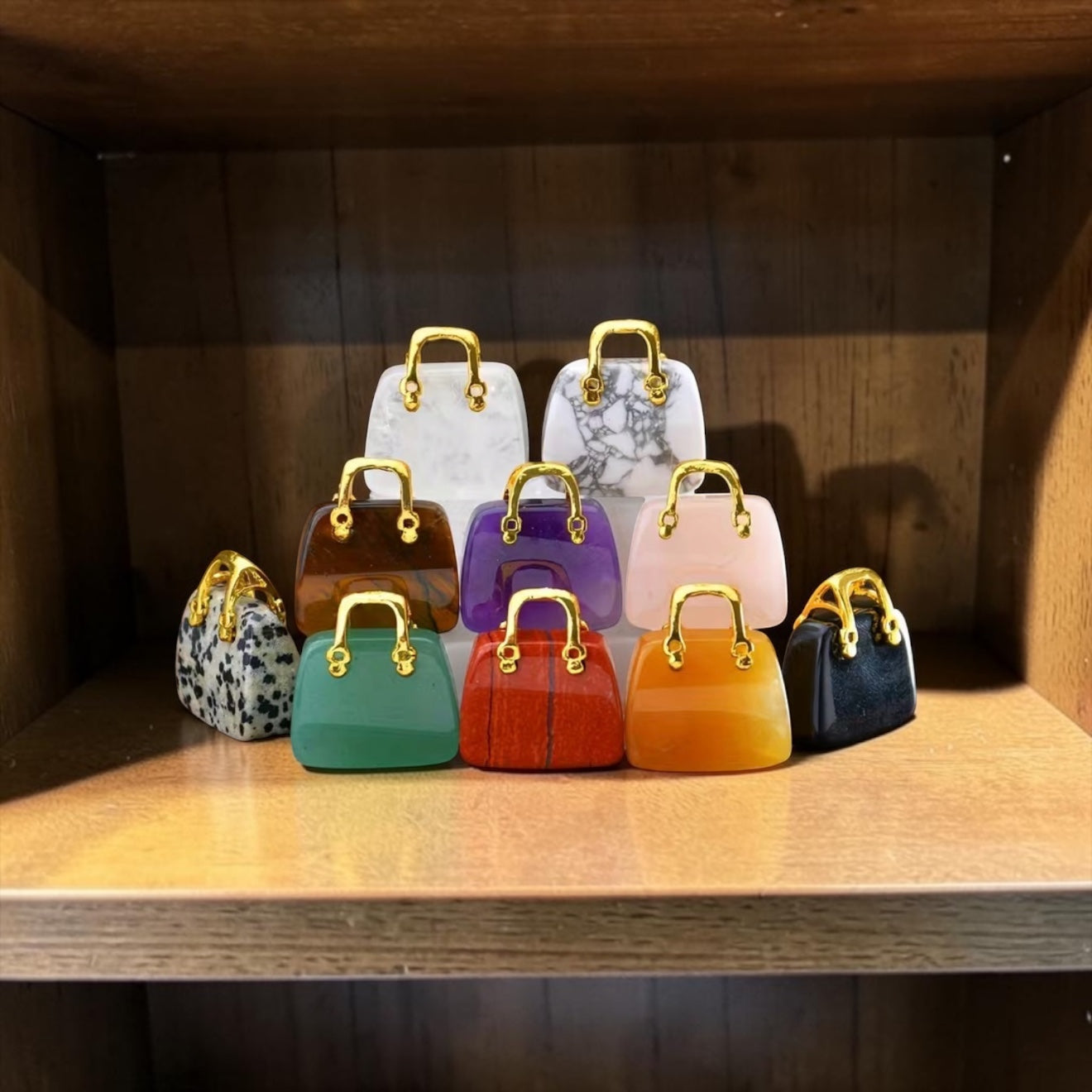 Crystal Purse Handbag Figurines - Set Of 3