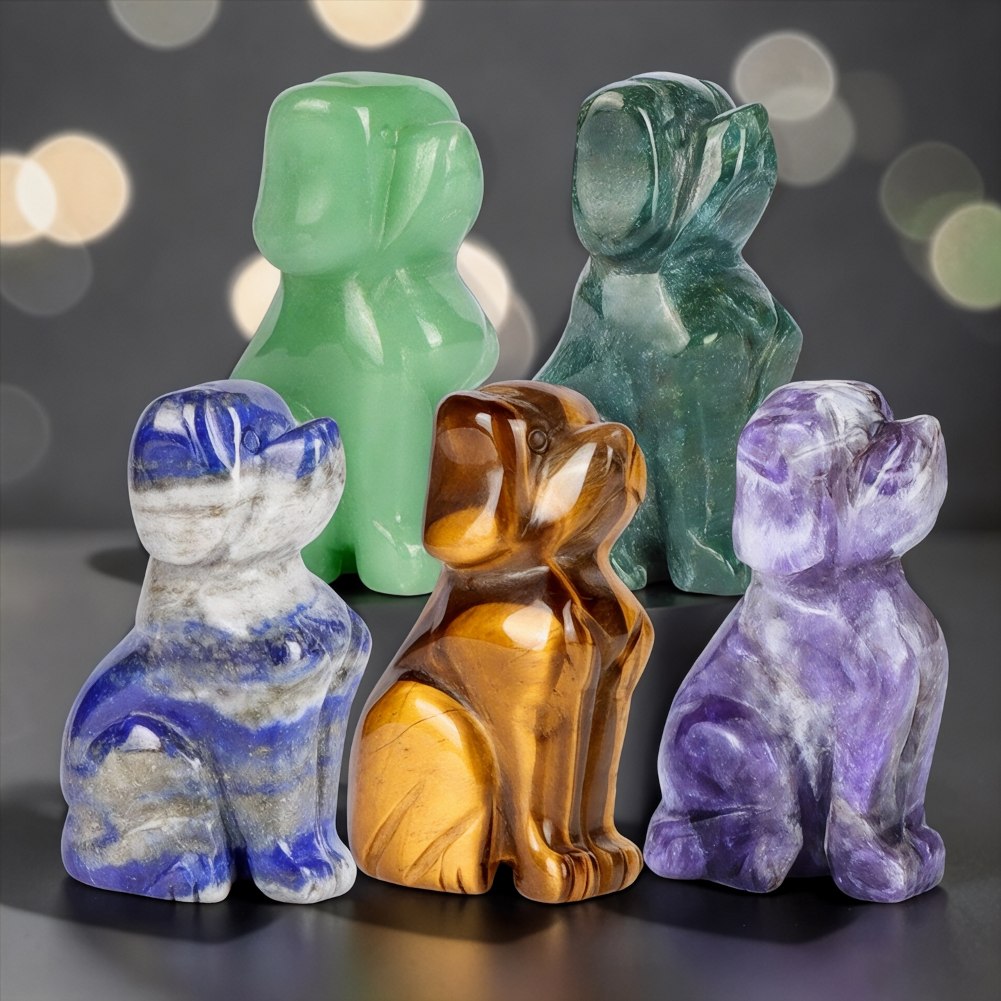 Crystal Dog Figurines