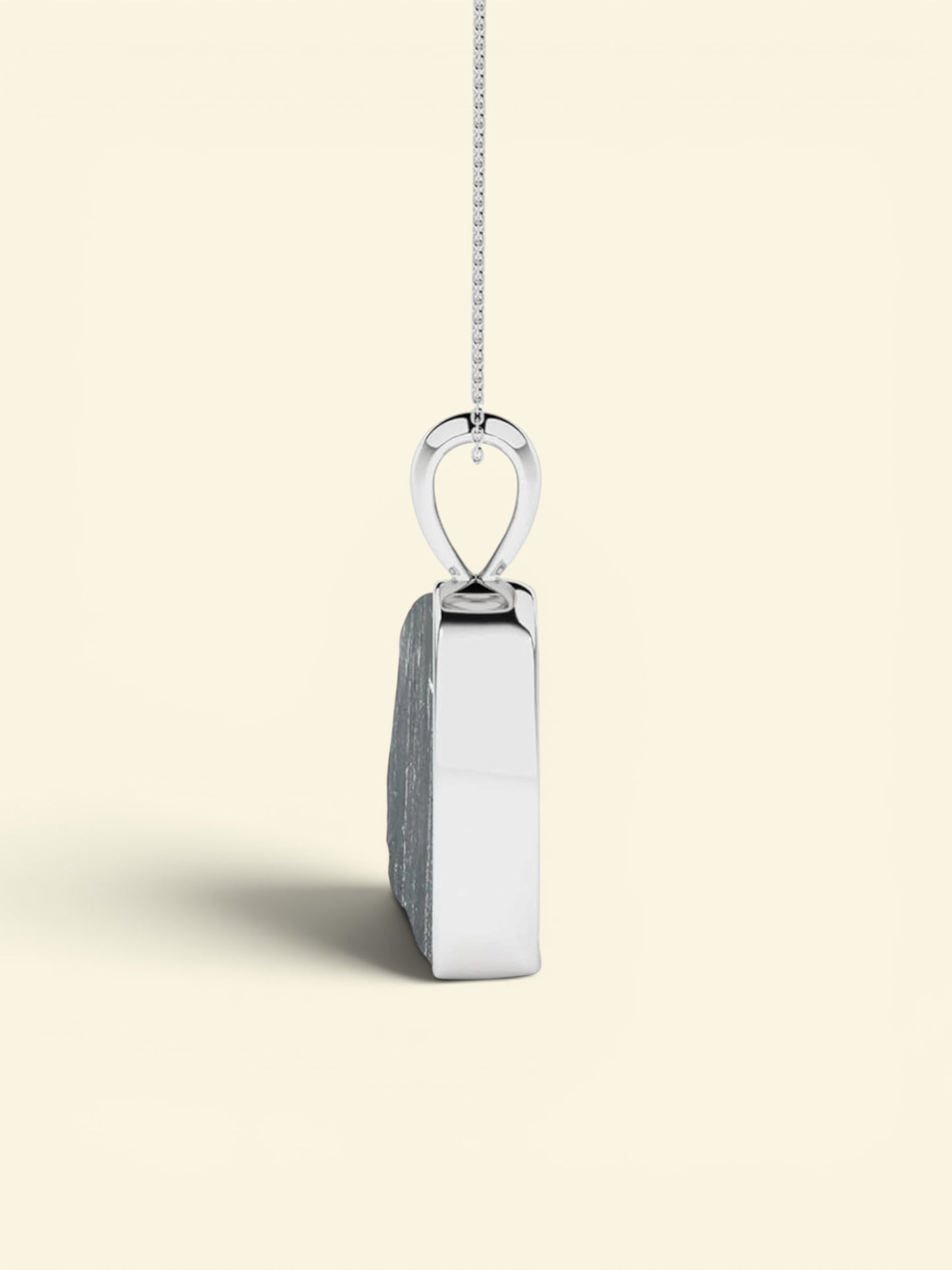 Sterling Silver Natural Selenite Raw Gemstones Pendant Necklace