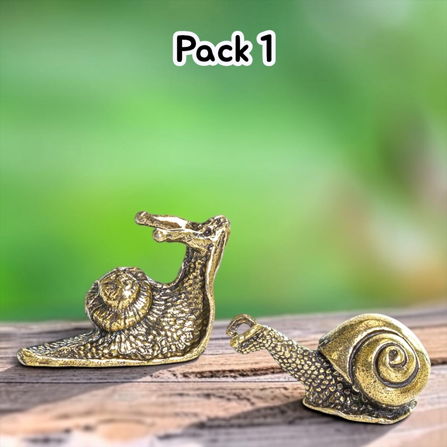 Brass Mini Snail Pal Figurines - Set Of 2