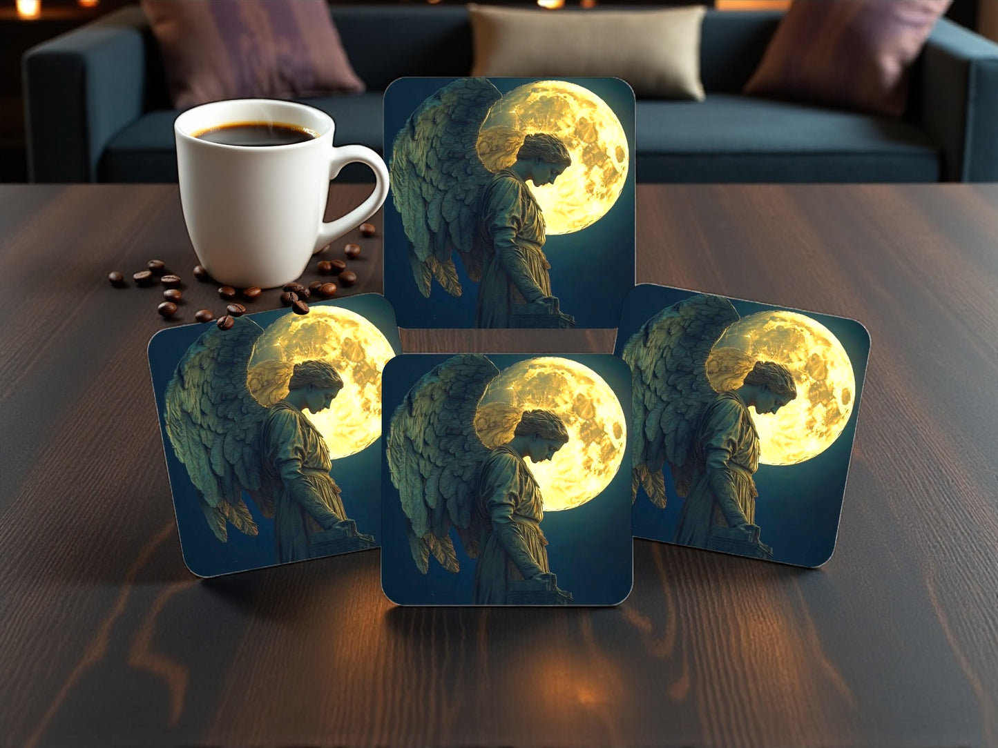 Angel Moon Coaster Set