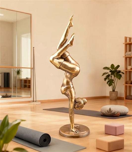 Brass Mini Yoga Woman Collectible Figurine