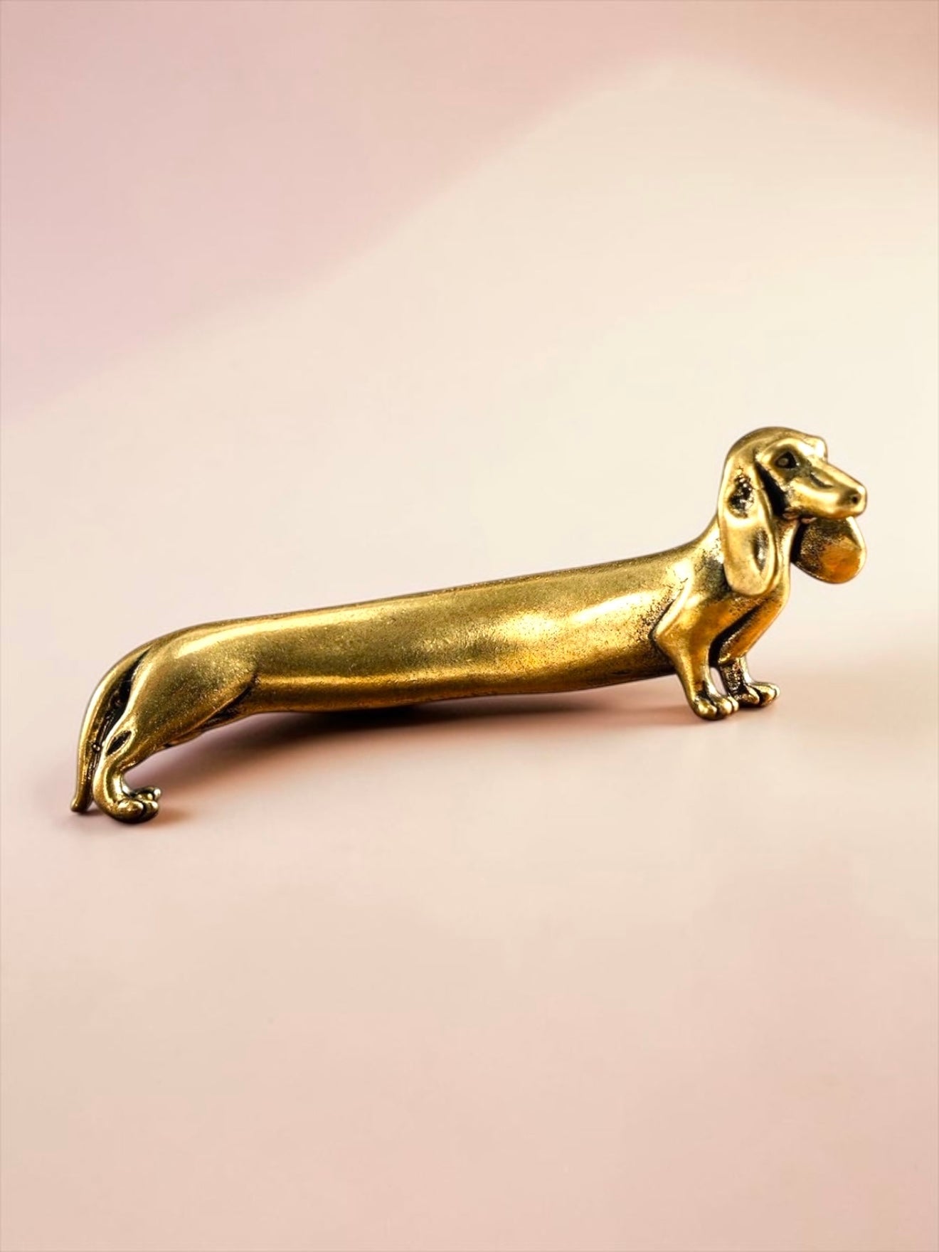 Brass Mini Dachshund Collectible Figurine