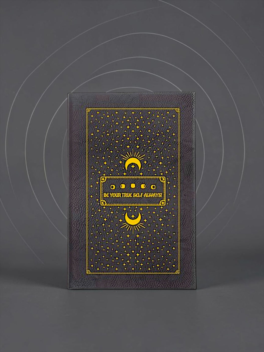 Faux Leather Lined Journal: Be Your True Self Sun Moon