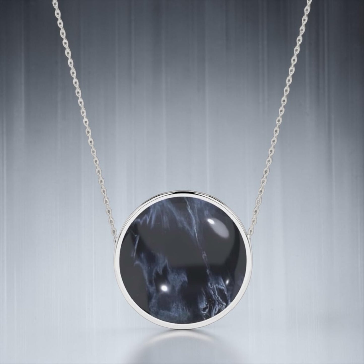 Sterling Silver Pietersite Crystal Slider Pendant Necklace