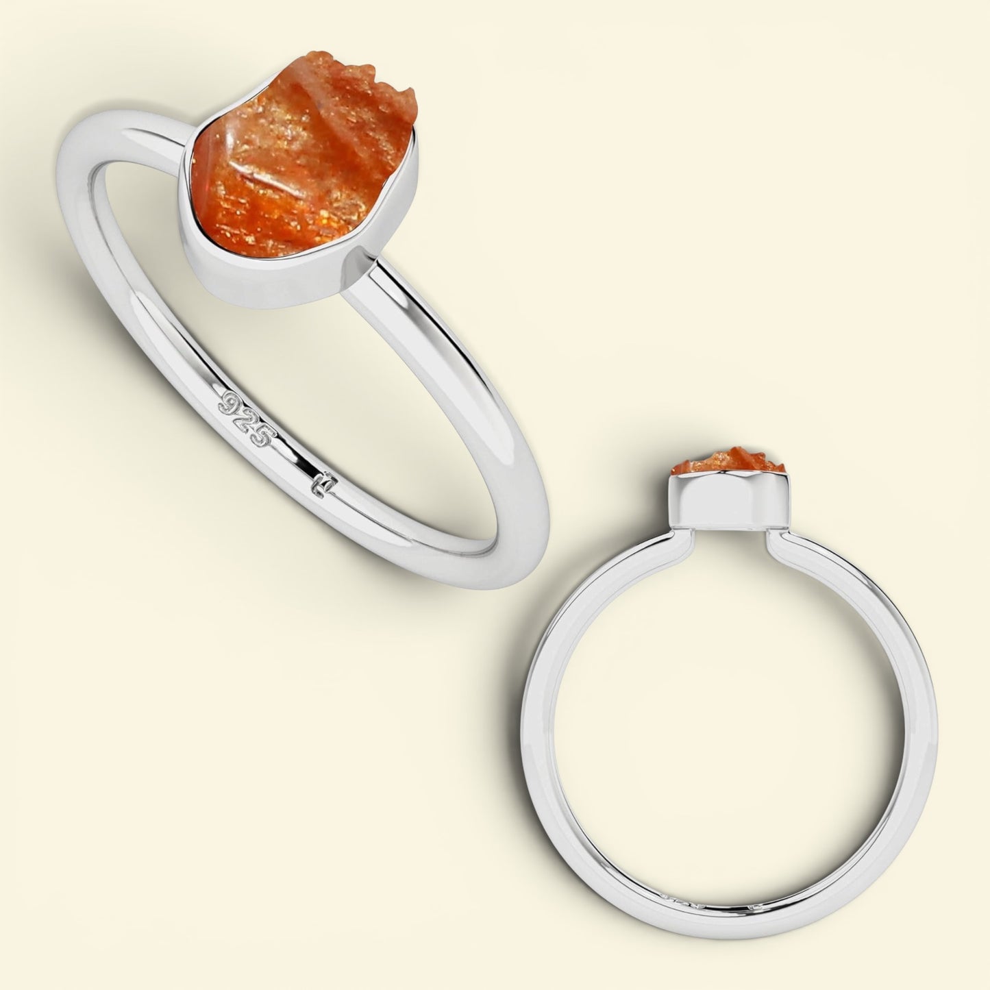 Natural Raw Gemstone Stackable Ring
