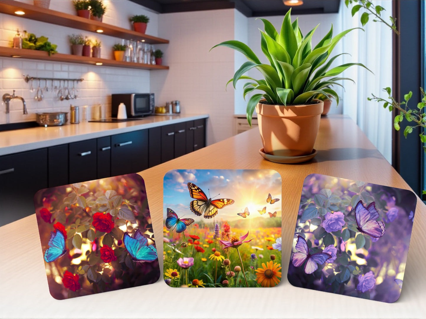Butterfly Garden Coaster Set
