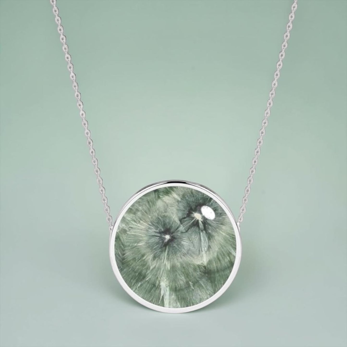 Sterling Silver Seraphinite Crystal Slider Pendant Necklace