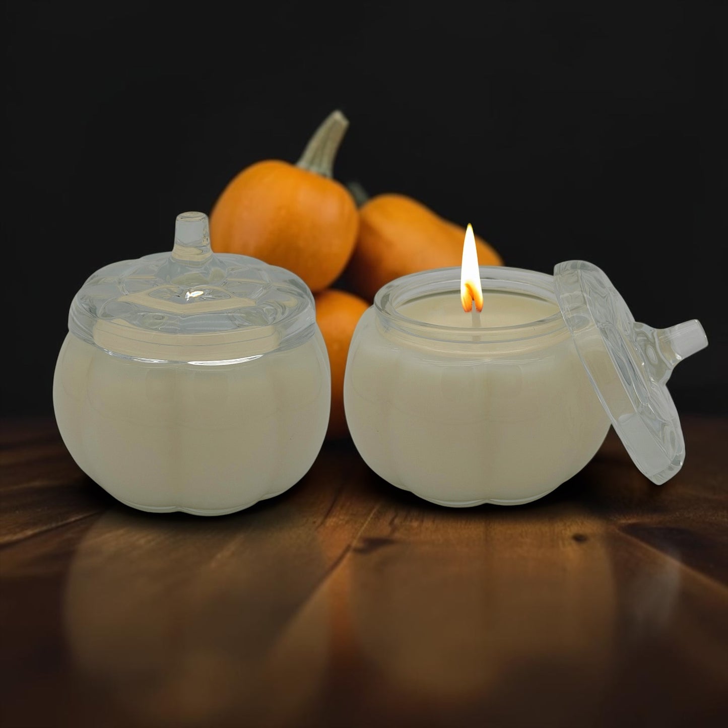 Pumpkin Spice Glass Pumpkin Candle 2-Pack