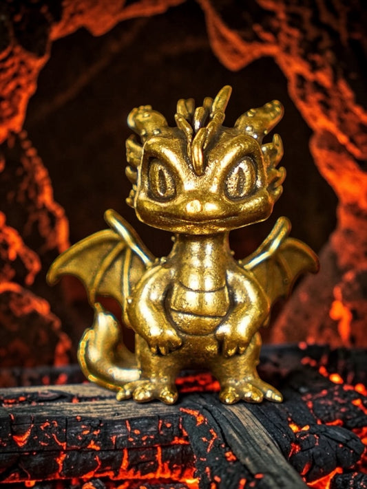 Brass Mini Fire Dragon Collectible Figurine