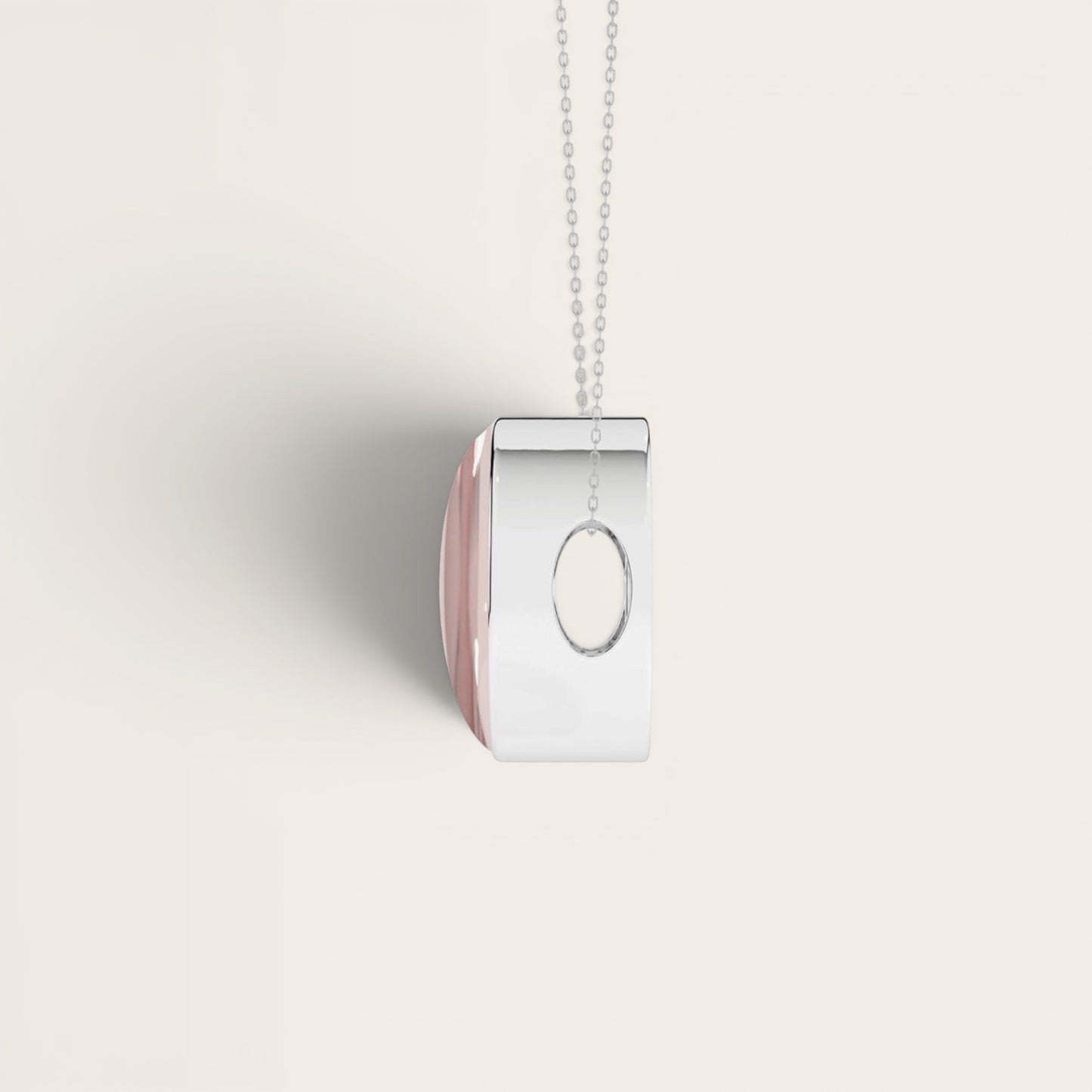 Sterling Silver Rose Quartz Crystal Slider Pendant Necklace