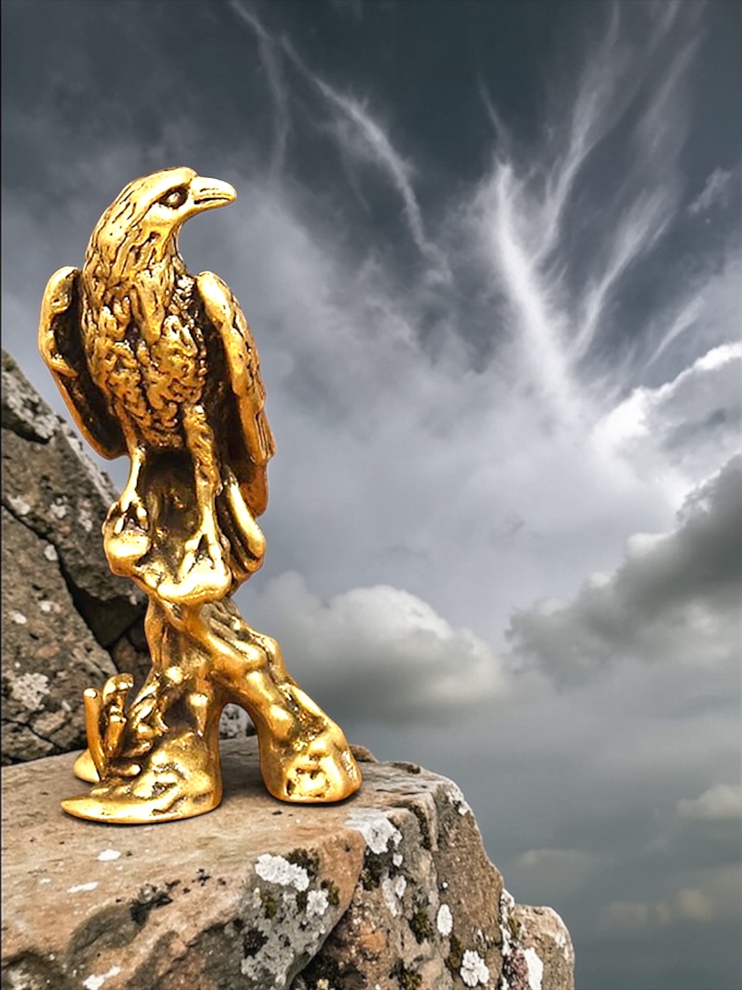 Brass Mini Eagle Collectible Figurine - Set Of 2