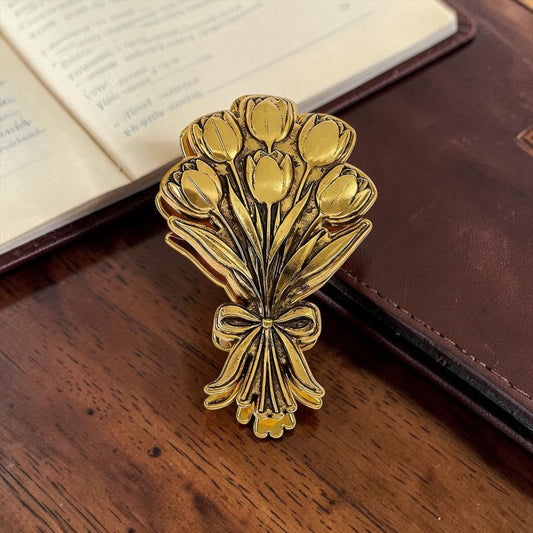 Retro Metal Tulid Flower Book Journal Clip