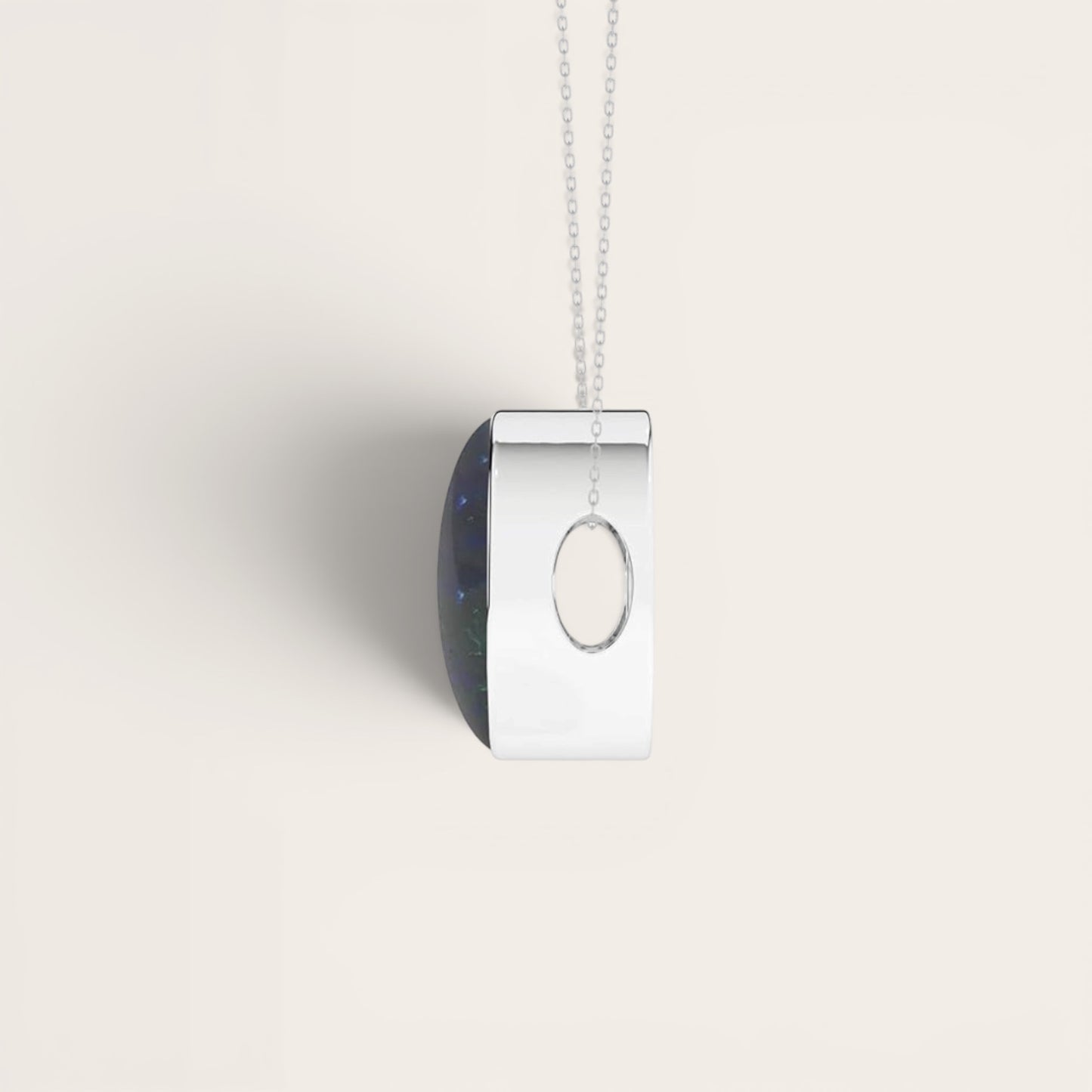 Sterling Silver Azurite Crystal Slider Pendant Necklace