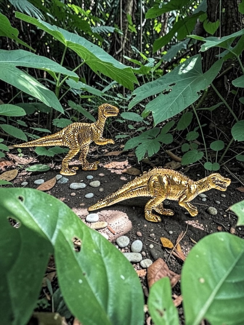 Brass Mini Dinosaur Jungle Pack Collectible Figurines - Set Of 6