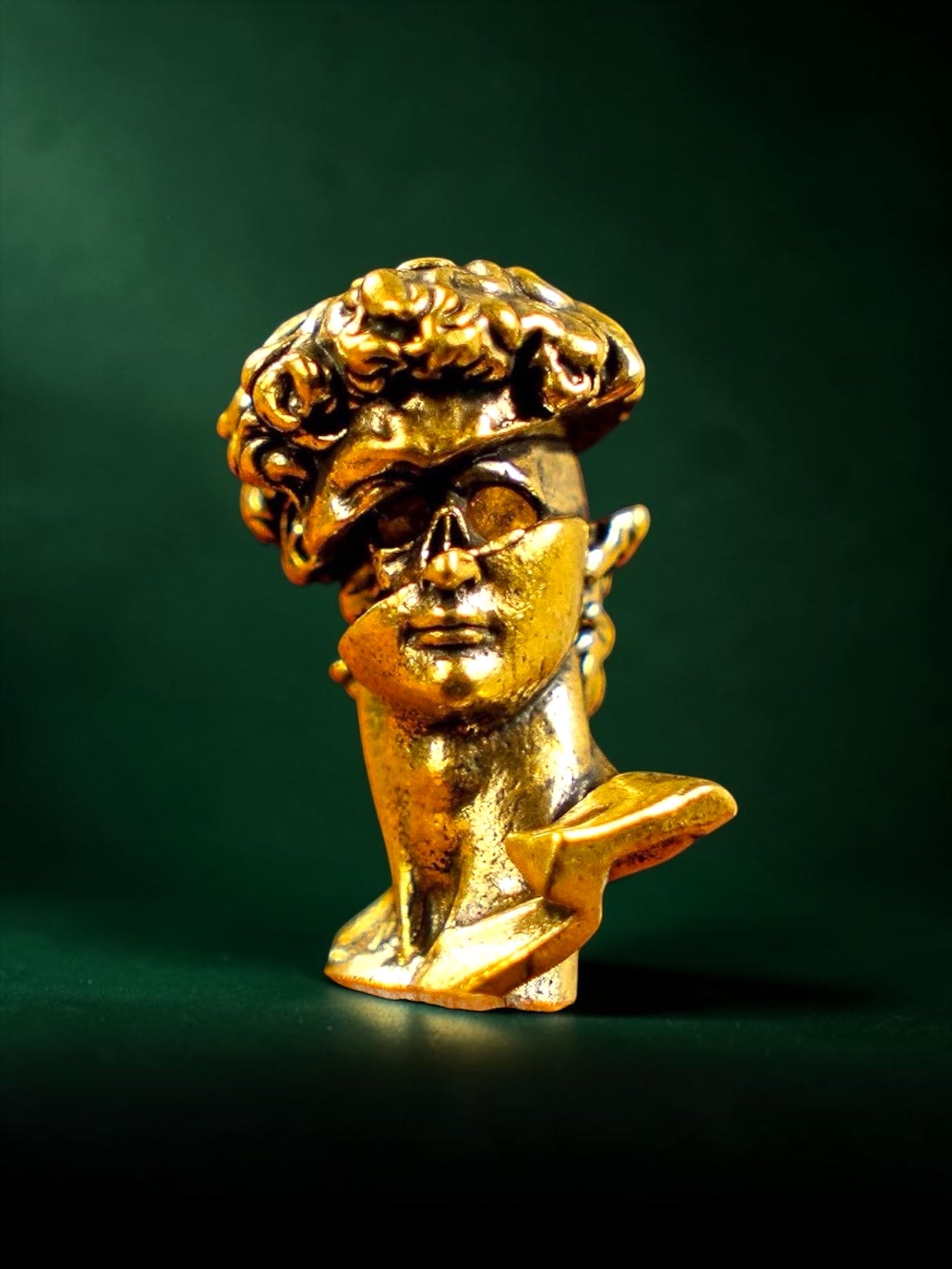 Brass Mini David Bust Collectible Figurine
