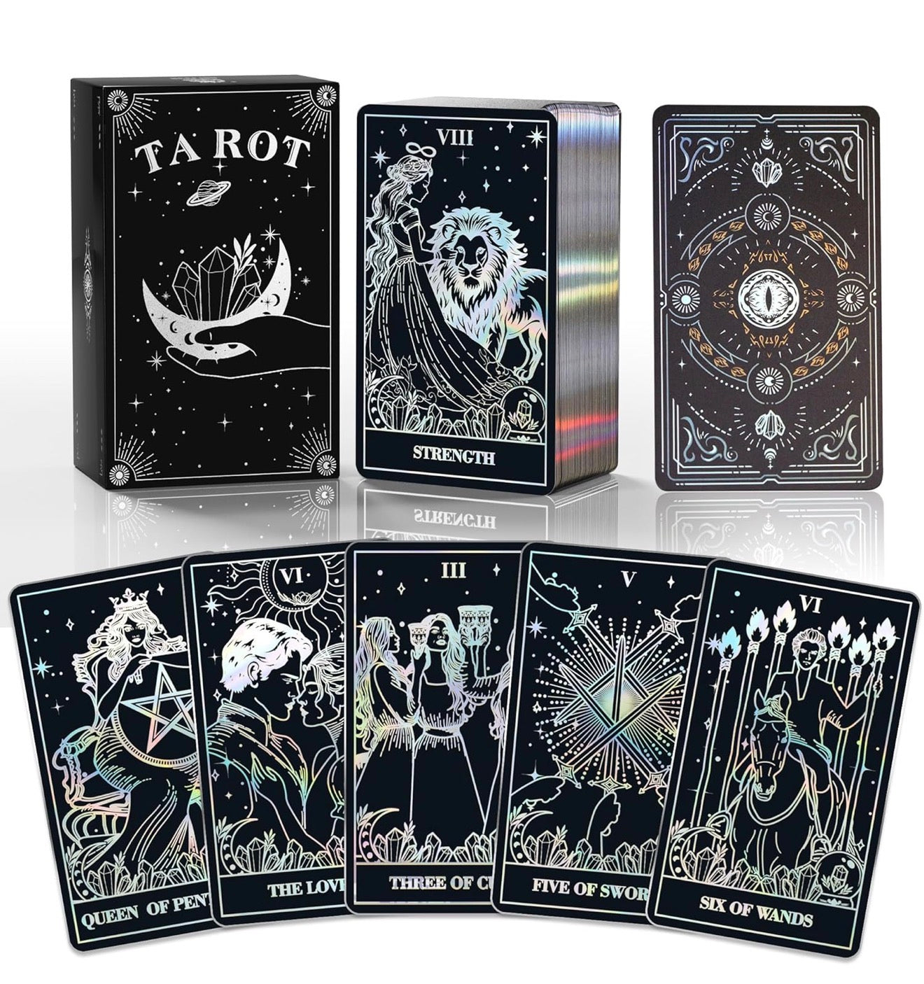 Wooden Sun & Moom Tarot Card Box Plus 78-Tarot Cards Set