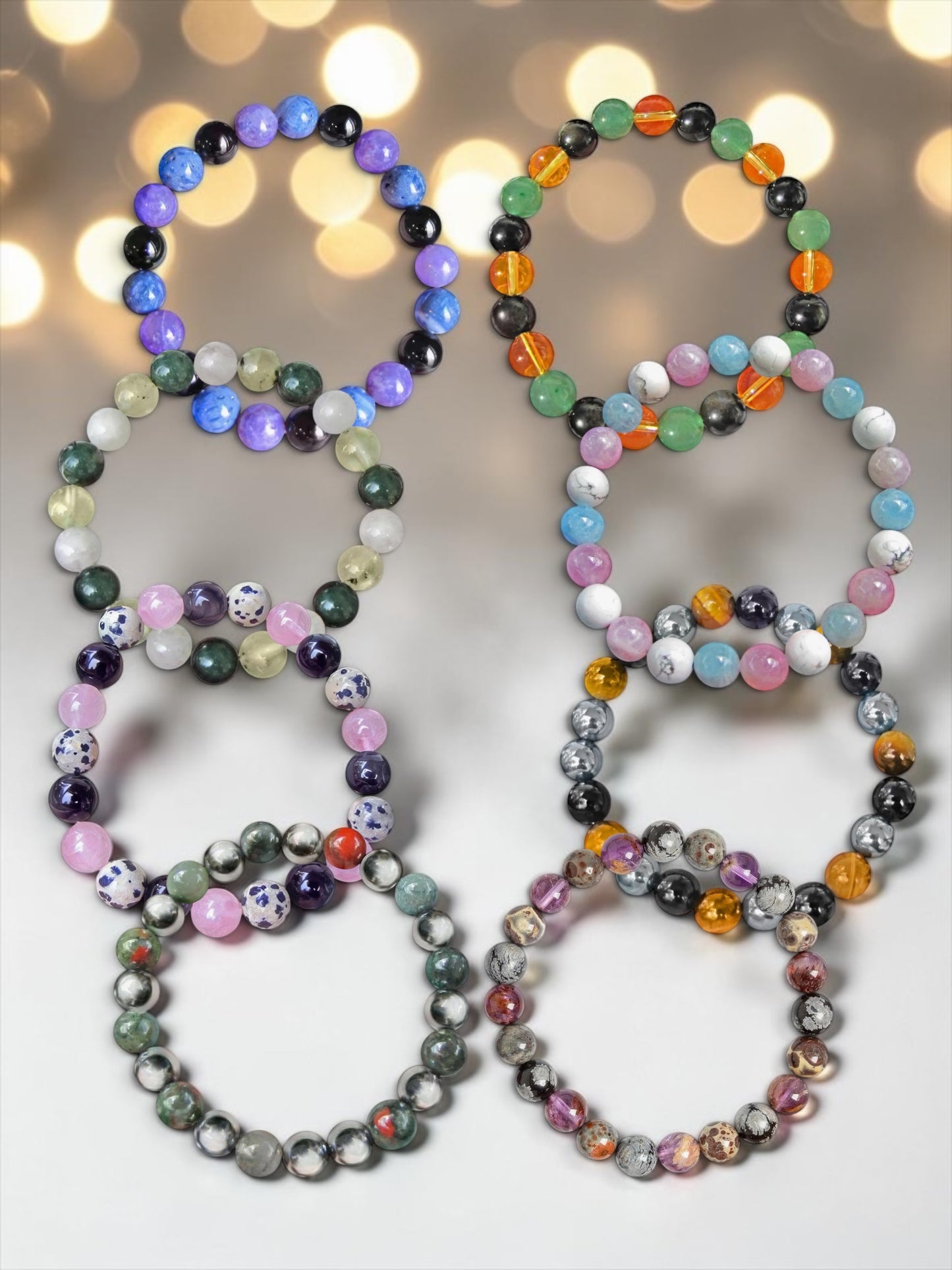 Reiki Crystal Healing Beaded Bracelet - Green Witch