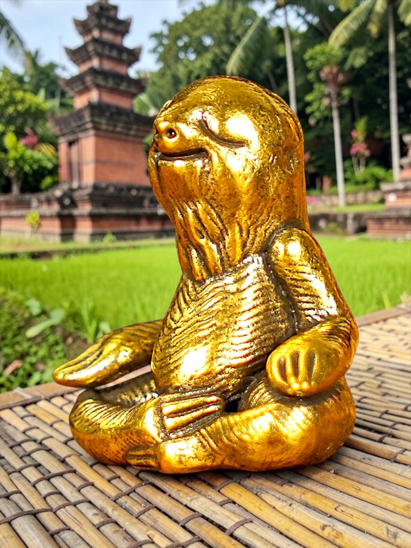 Brass Mini Meditation Sloth Collectible Figurine