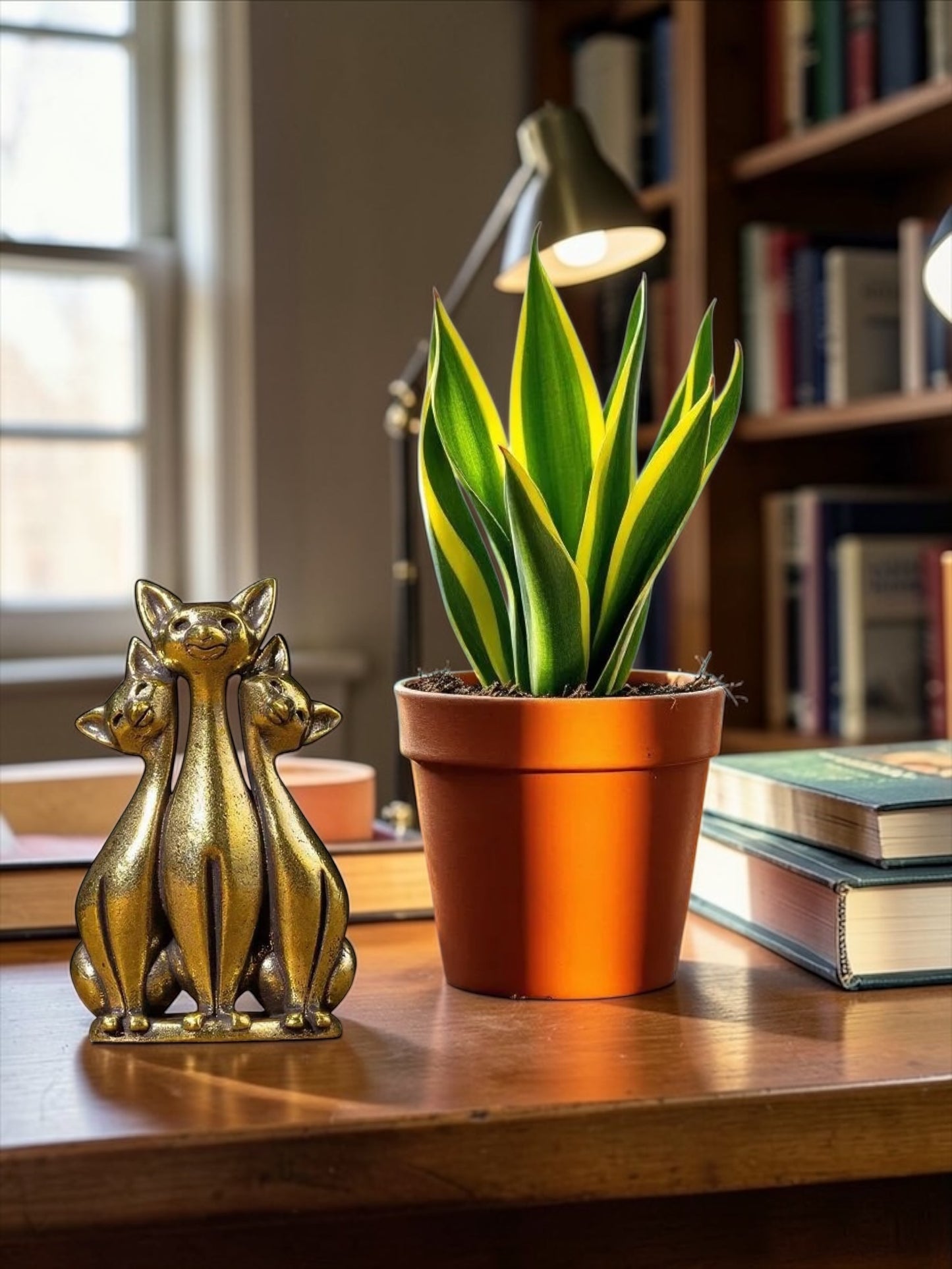 Brass Mini Cat Trio Collectible Figurine