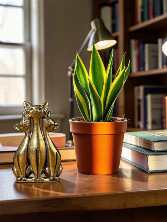Brass Mini Cat Trio Collectible Figurine