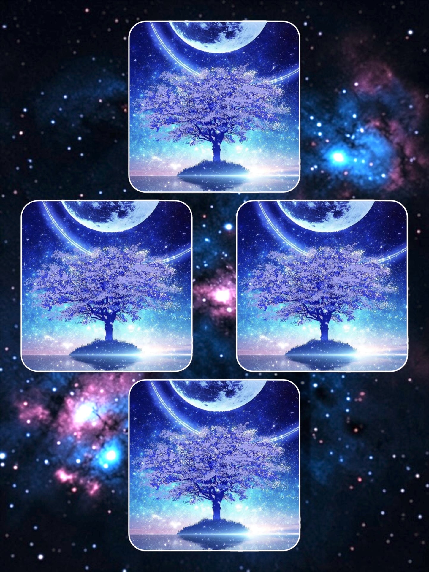 Tree Of Life Moon Coaster Set