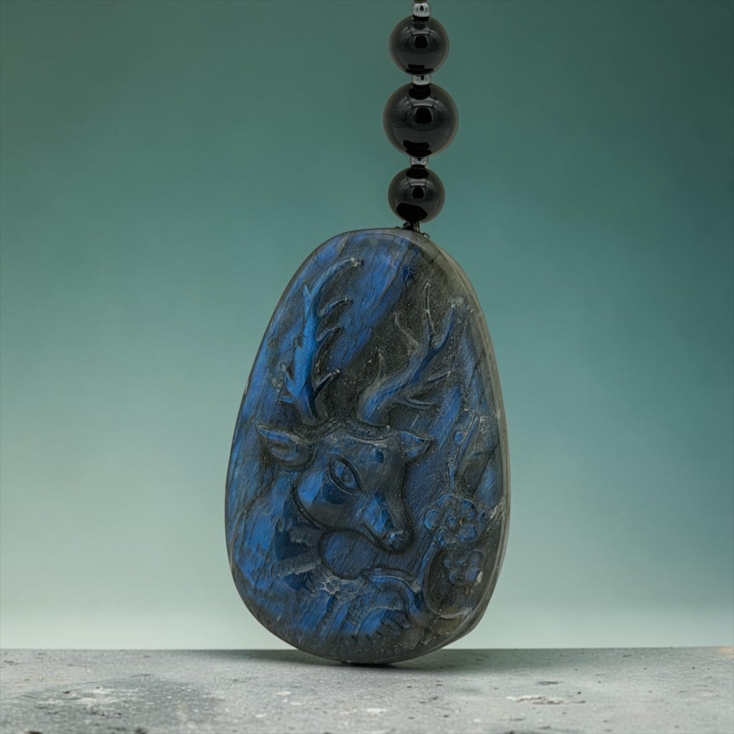 Labradorite Deer Crystal Healing Pendant Necklace