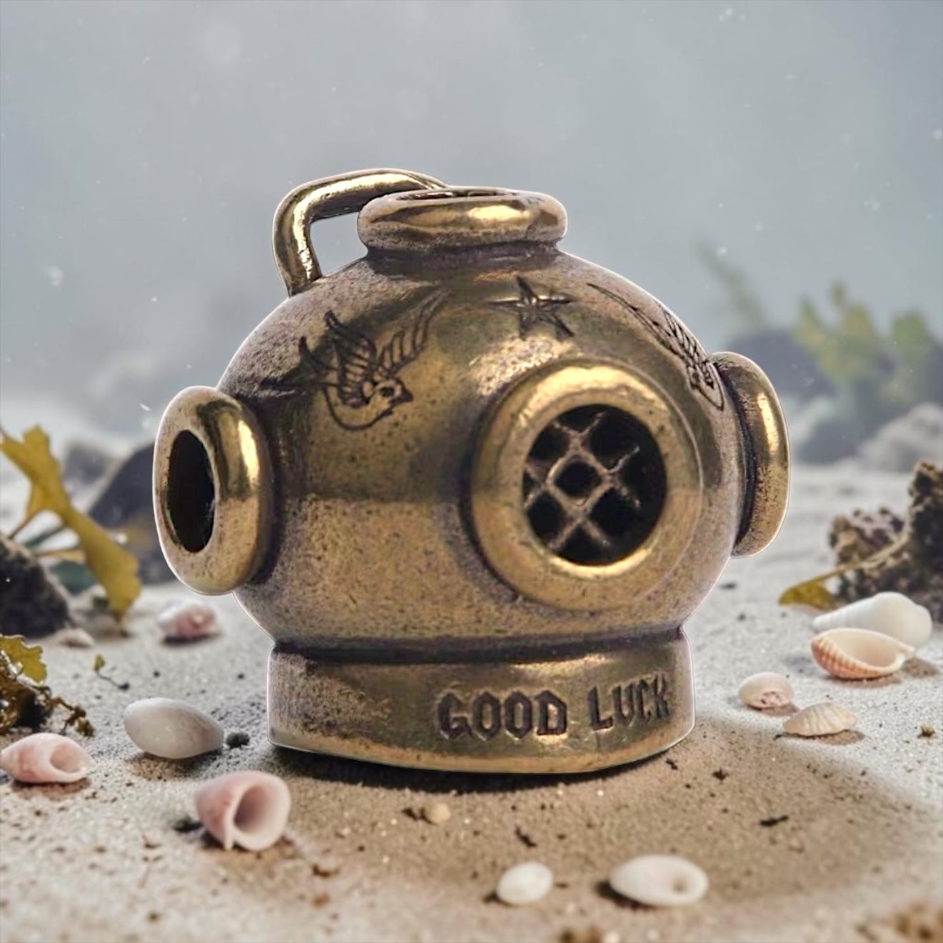 Brass Mini Good Luck Diver Collectible Figurine