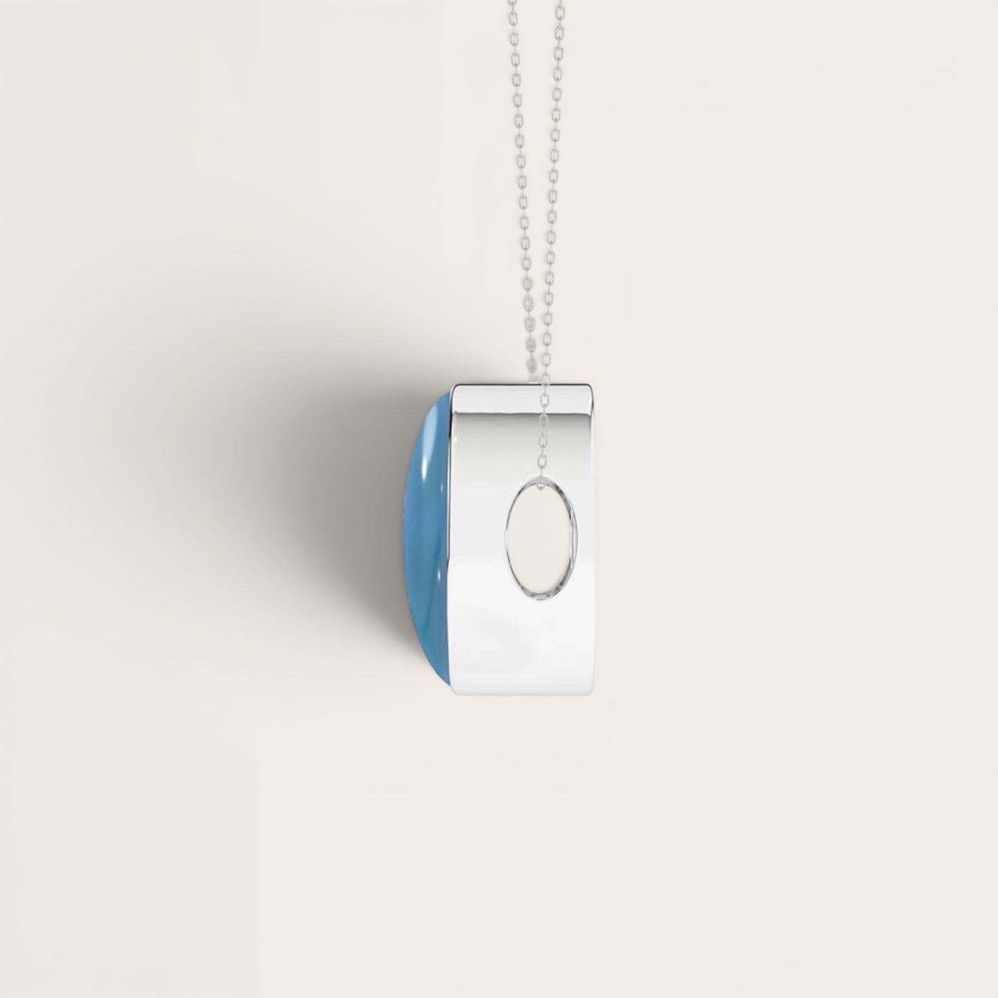 Sterling Silver Larimar Crystal Slider Pendant Necklace