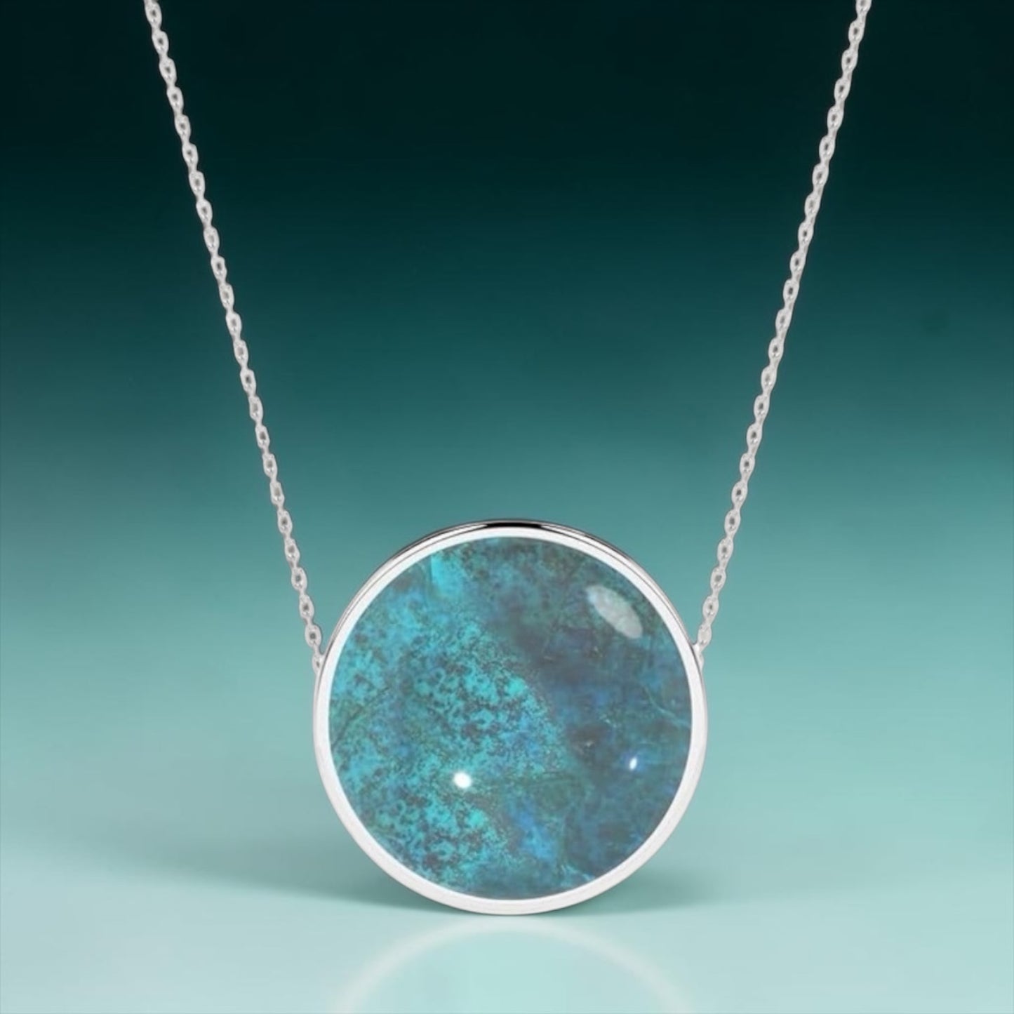 Sterling Silver Shattuckite Crystal Slider Pendant Necklace