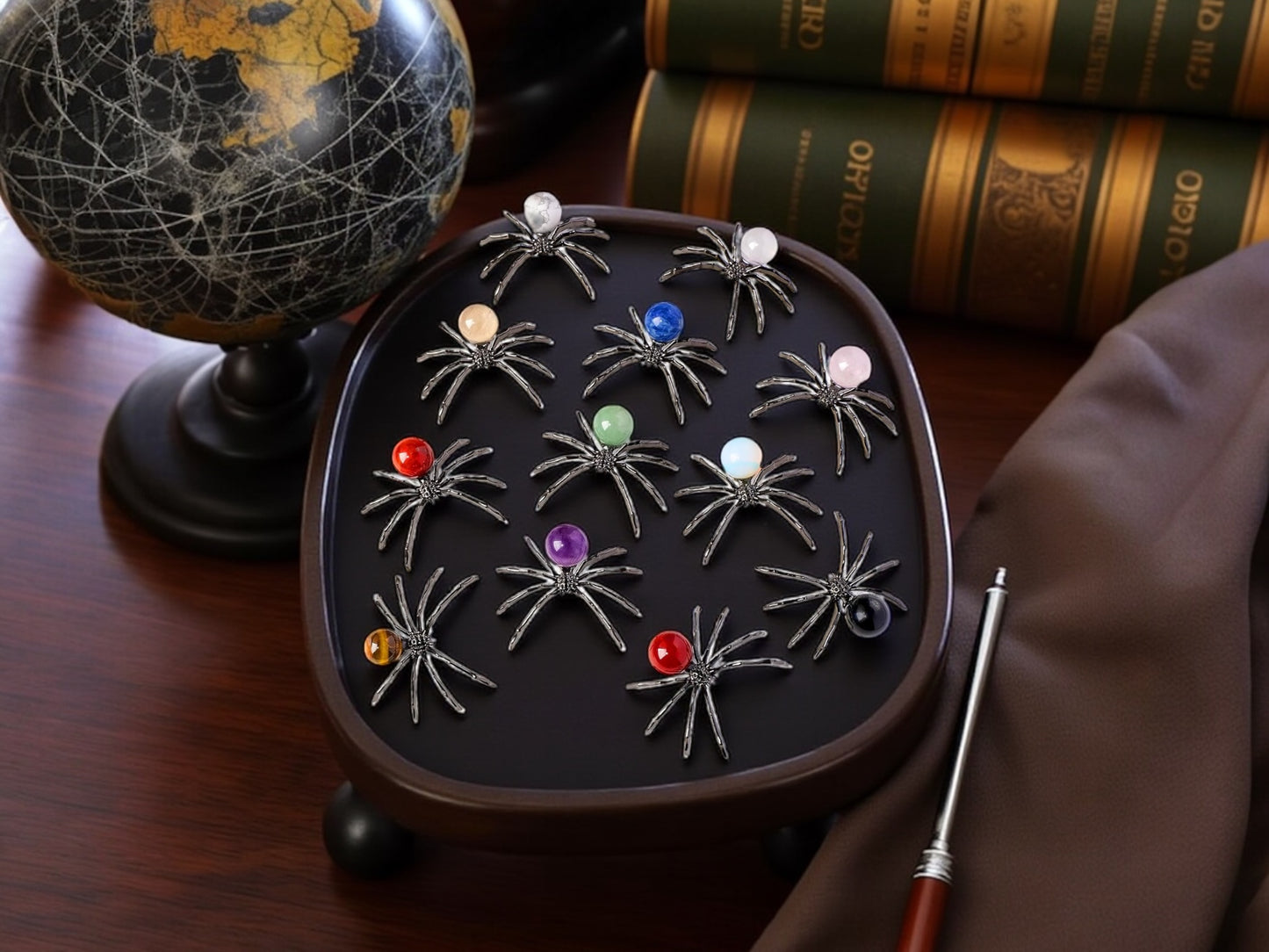 Spider Crystal Ball Figures