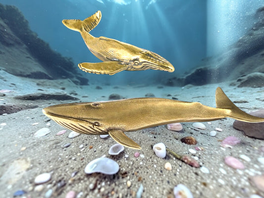 Brass Mini Whale Collectible Figurines