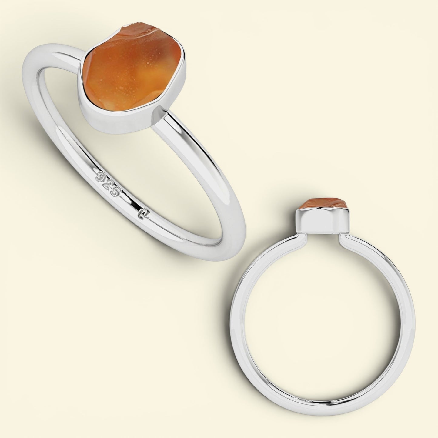 Natural Raw Gemstone Stackable Ring