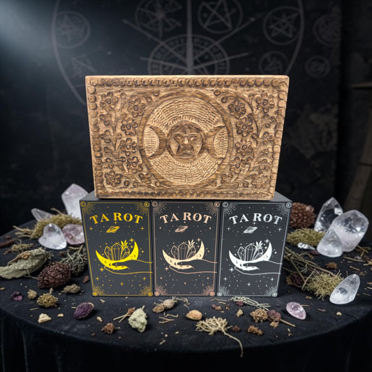 Wooden Eye Of Truth Tarot Card Box Plus 78-Tarot Cards Set