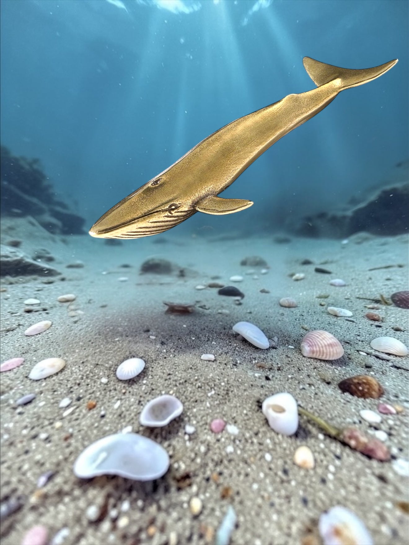 Brass Mini Whale Collectible Figurines
