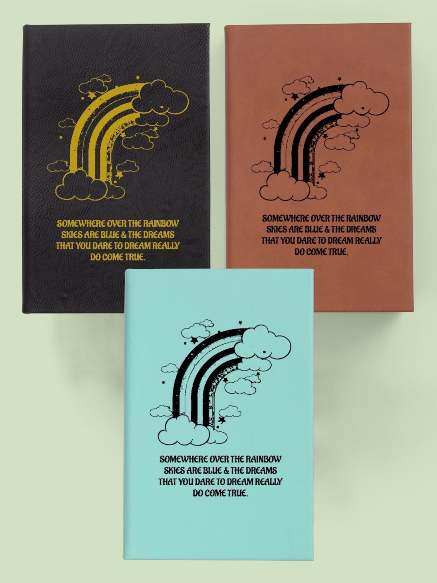 Faux Leather Lined Journal: Somewhere Over The Rainbow