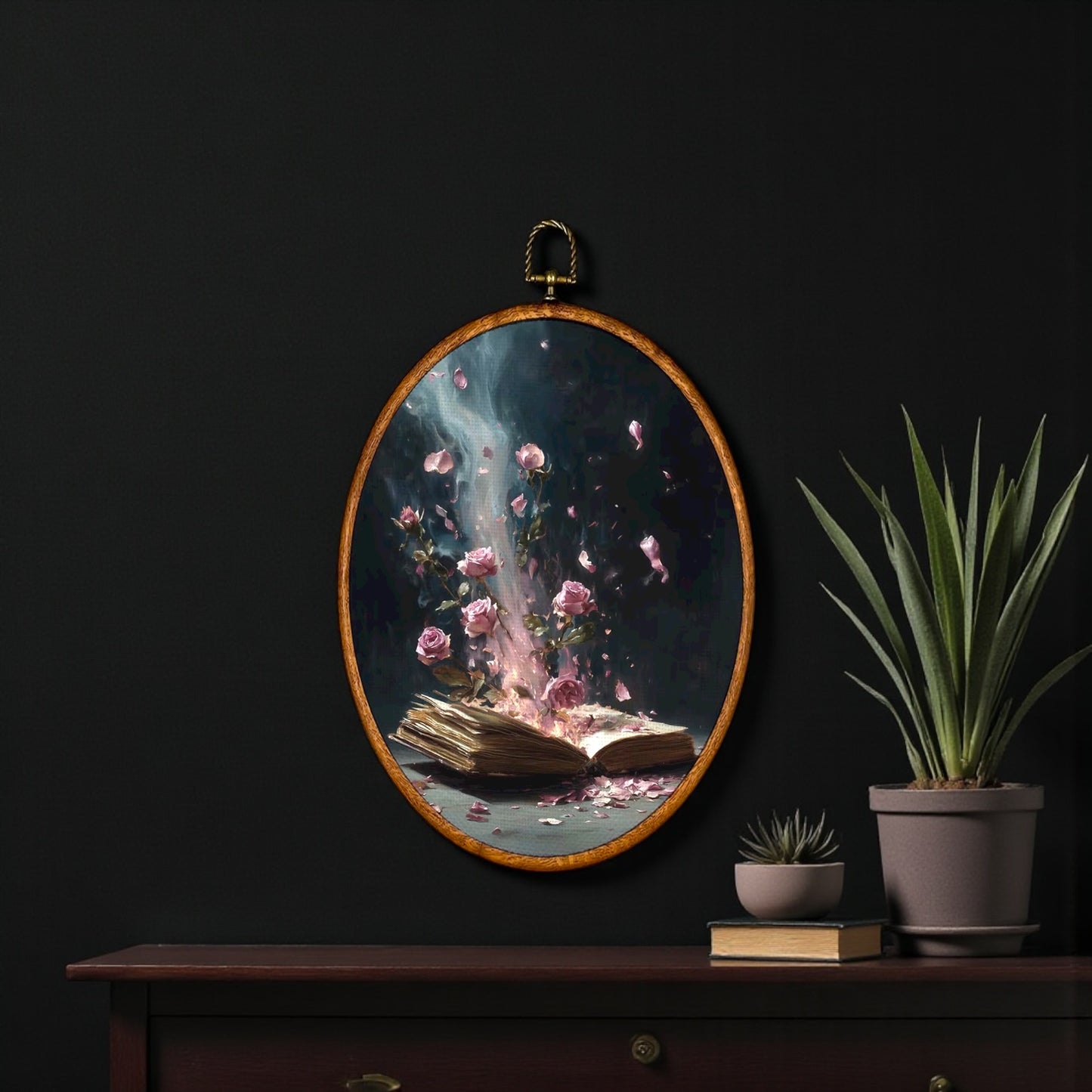 Canvas Artwork: Oval Framed