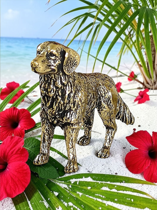 Brass Mini Golden Retriever Collectible Figurine