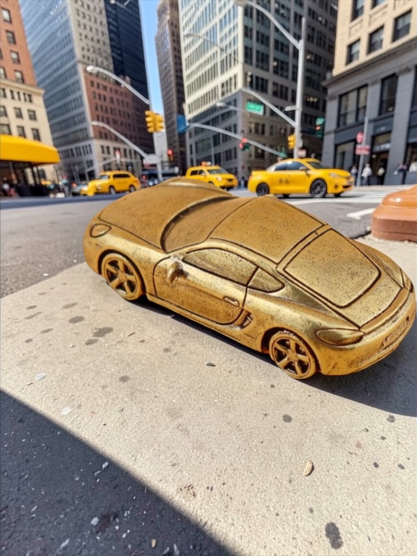 Brass Mini Porsche Car Collectible Figurine