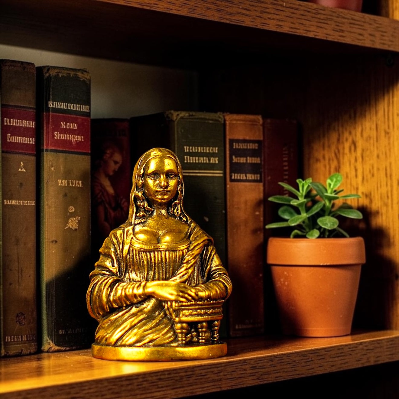Brass Mini Mona Lisa Bust Collectible Figurine