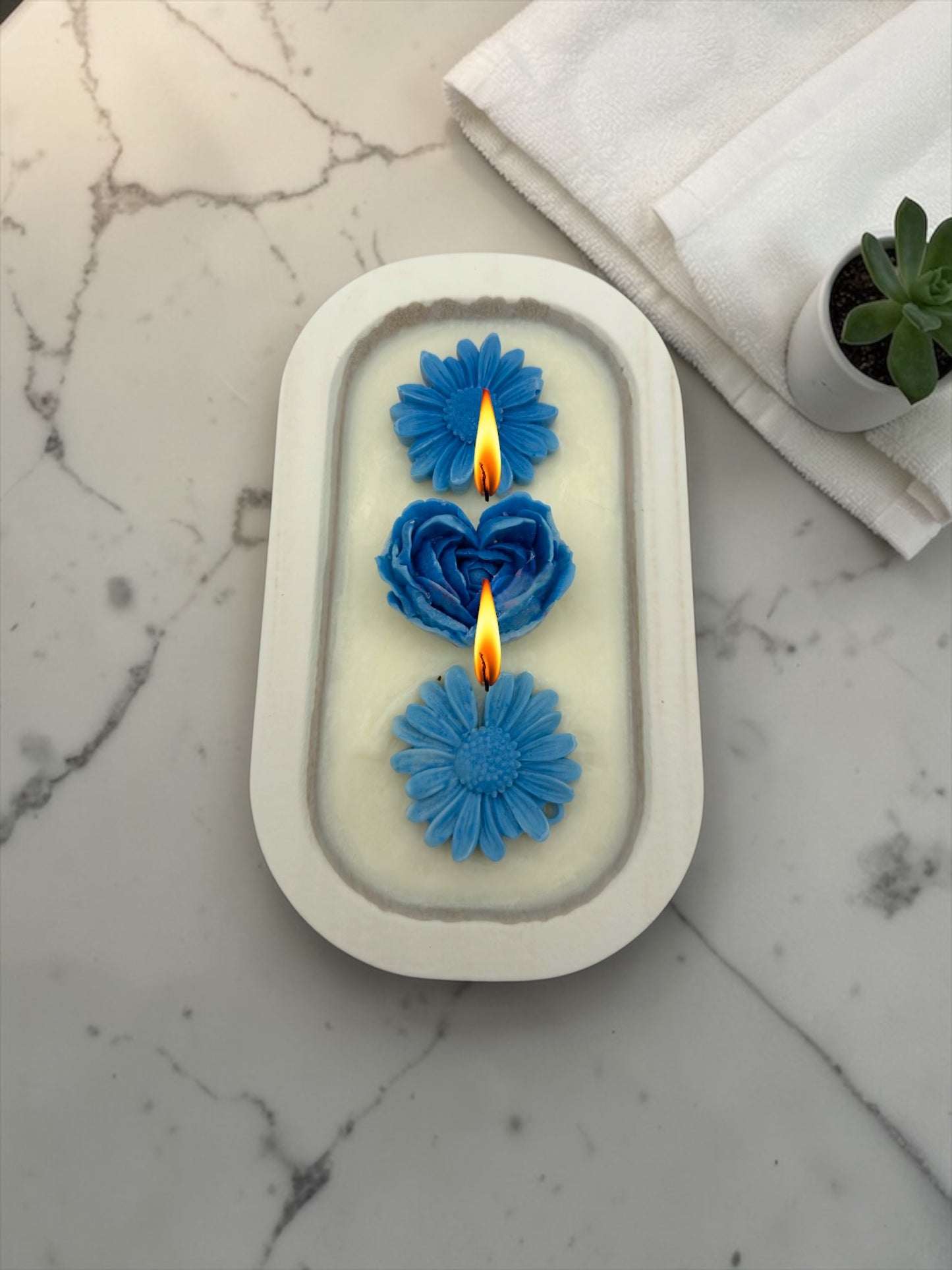 White Sage Spring Flowers Candle